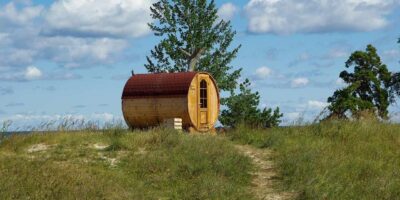 Gartensauna schaut einzigartig aus