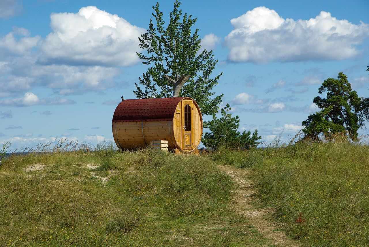 Gartensauna schaut einzigartig aus